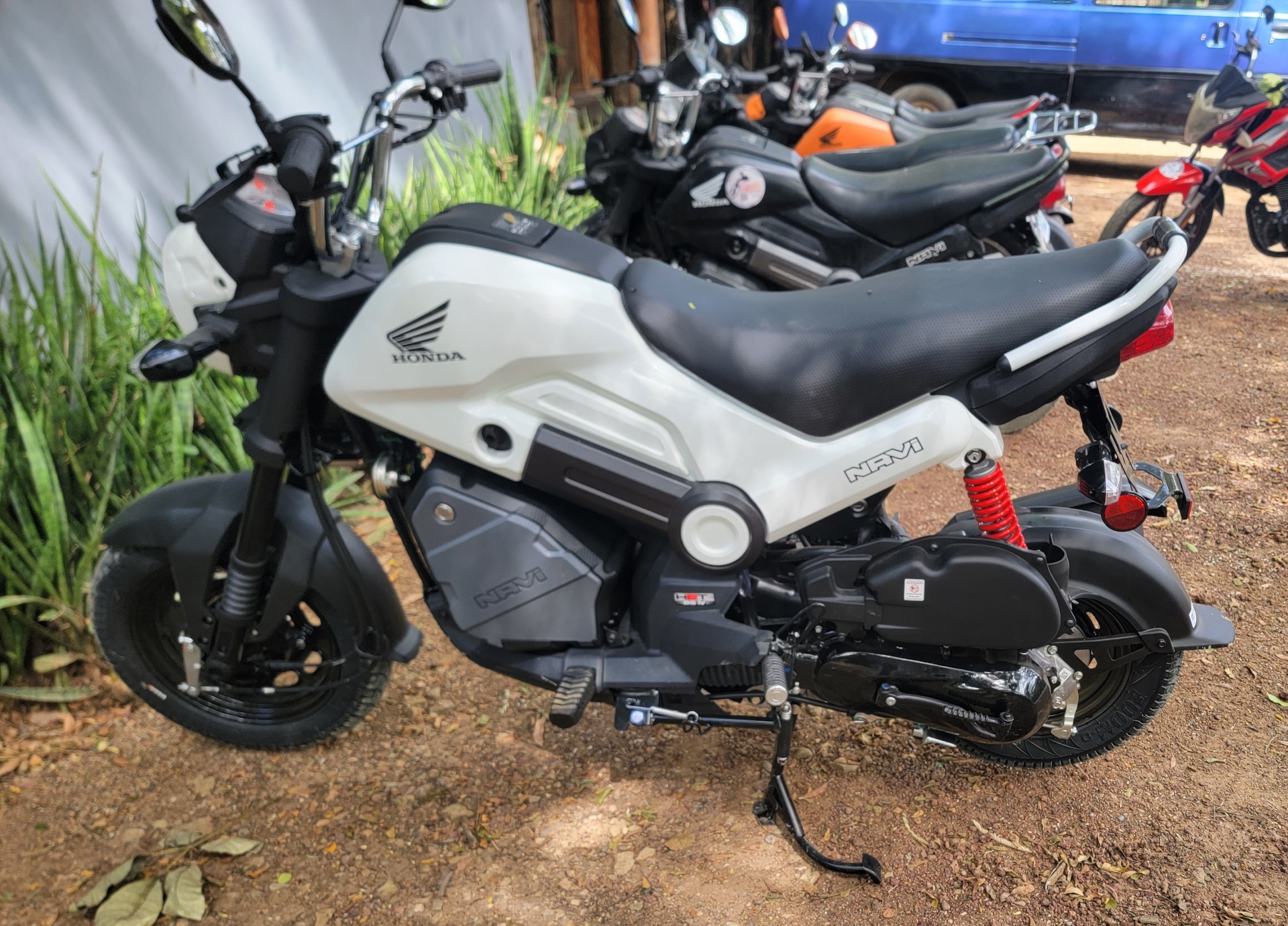 White Honda Navi 110 from the Loco Rentals fleet